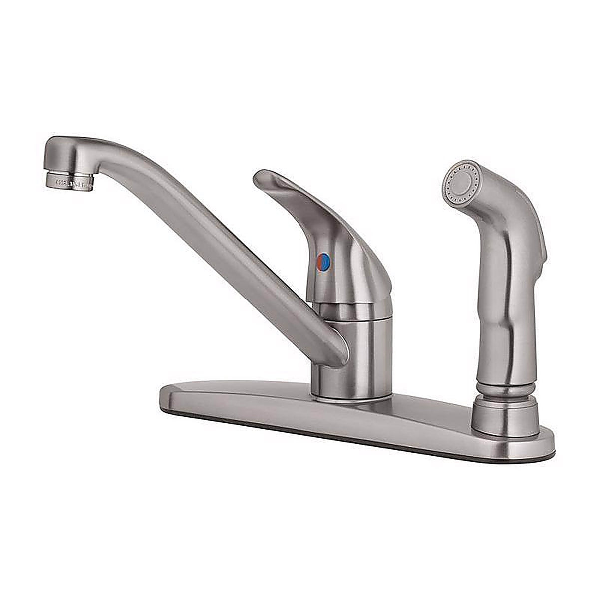 OakBrook 67210-2404 Essentials One Handle Brushed Nickel Kitchen Faucet Side Sprayer Included