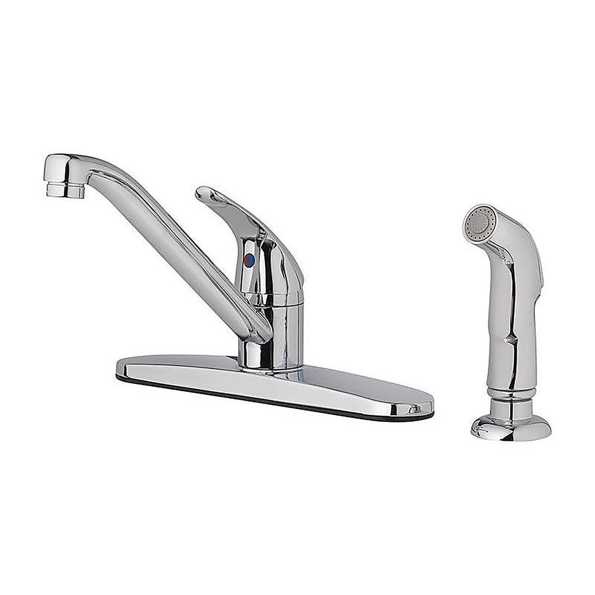 OakBrook 67210-2501 Essentials One Handle Polished Chrome Kitchen Faucet Side Sprayer Included