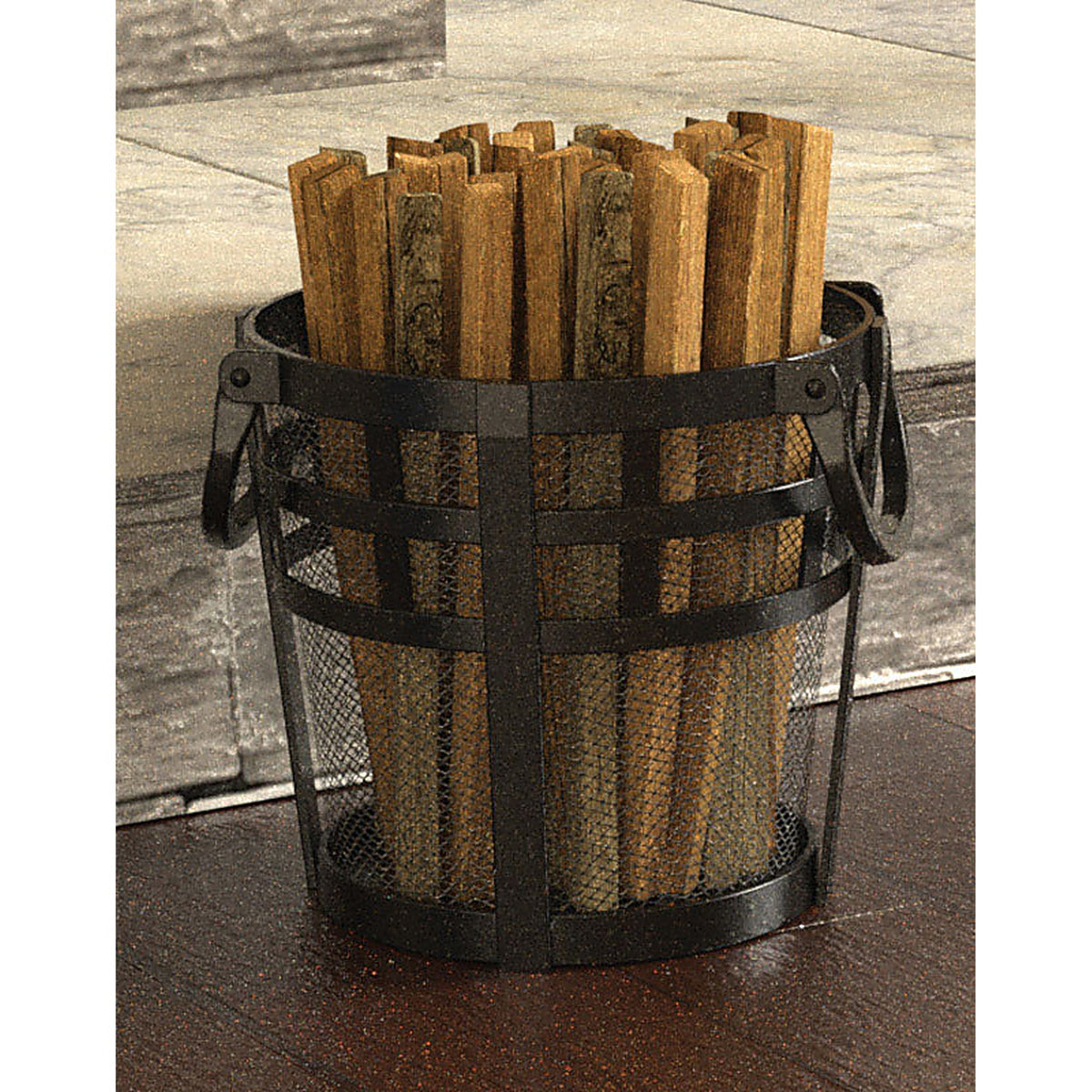 Panacea - 15710 - Open Hearth Black Antique Steel Log Carrier