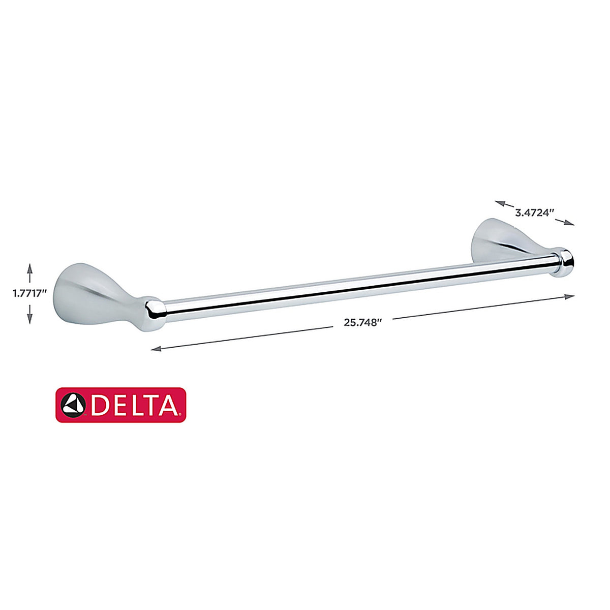 Delta FNDS18-PC Foundations Chrome Silver Towel Bar 18 in. L Die Cast Zinc