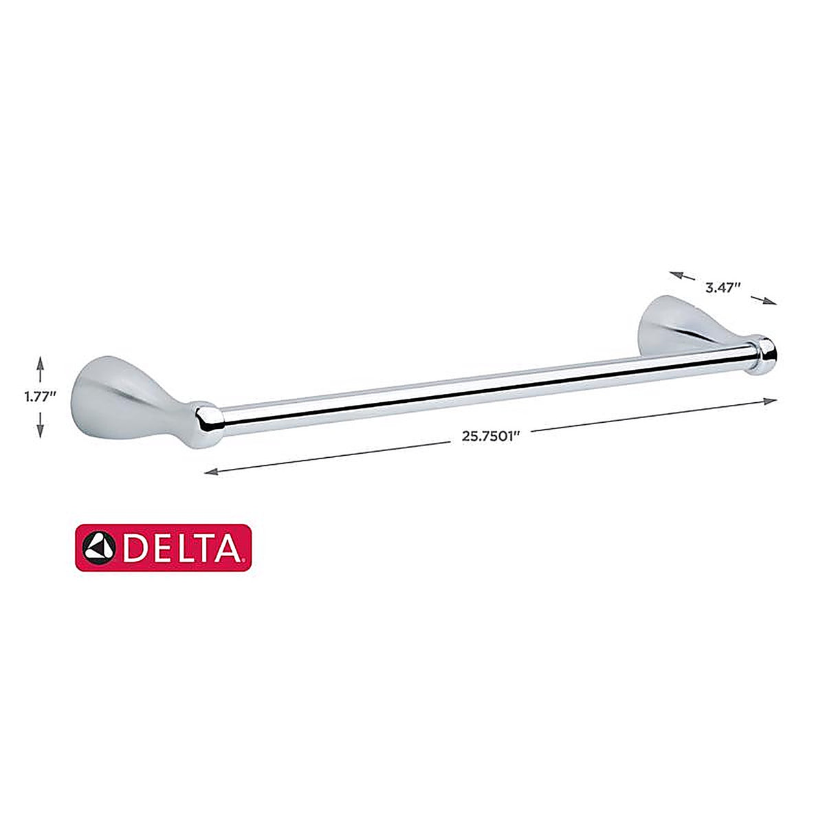 Delta FNDS24-PC Foundations Chrome Silver Towel Bar 24 in. L Die Cast Zinc