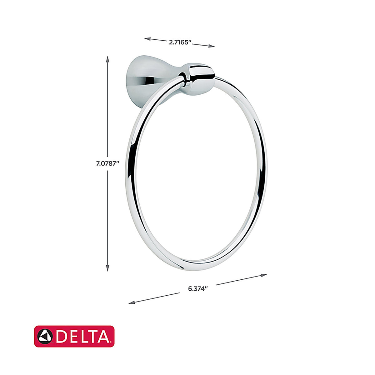 Delta FNDS46-PC Foundations Chrome Silver Towel Ring Die Cast Zinc
