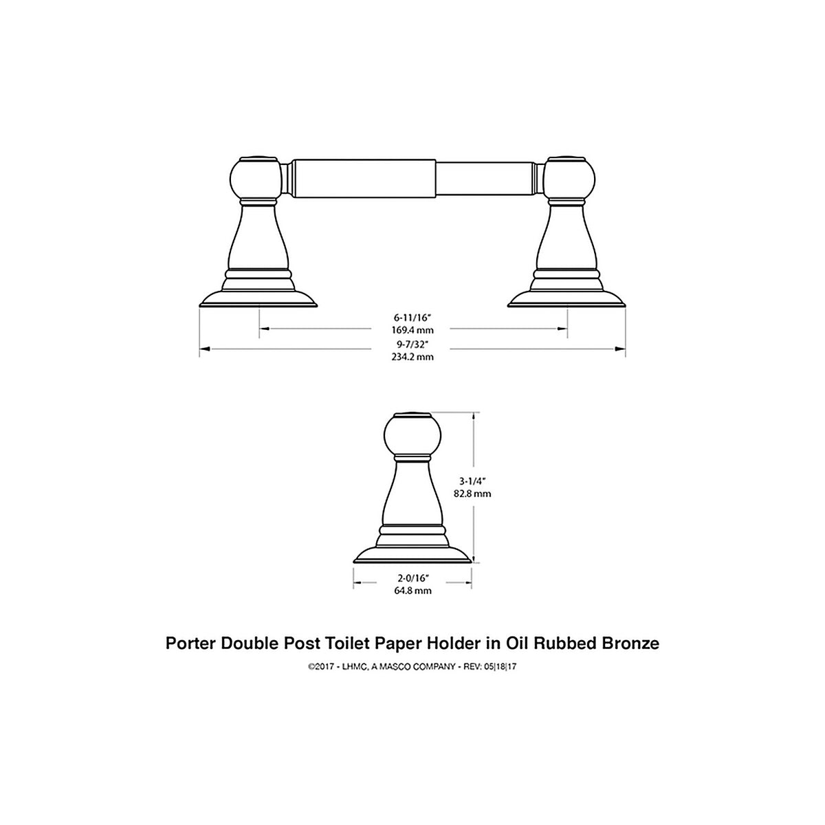 Delta 78450-OB1 Porter Oil Rubbed Bronze Bronze Toilet Paper Holder