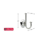 Delta 78435-PC Porter 5.98 in. H X 3.78 in. W X 2.95 in. L Chrome Robe Hook