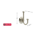 Delta 78435-BN1 Porter 5.98 in. H X 3.78 in. W X 2.95 in. L Brushed Nickel Robe Hook