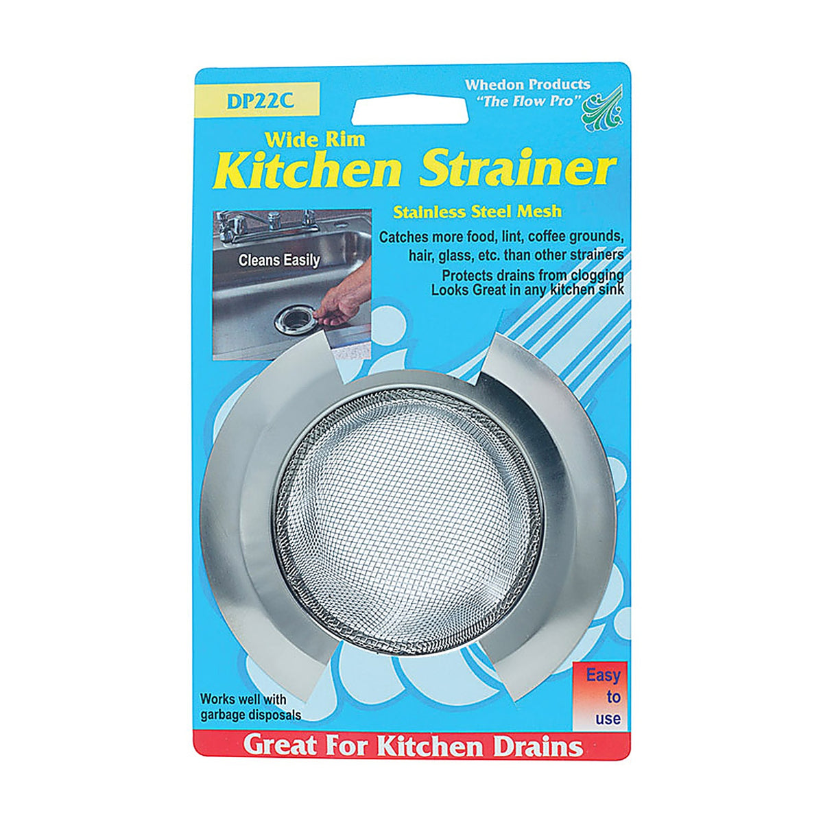 Whedon DP22C 4-1/2 in. Dia. Chrome Stainless Steel Sink Strainer