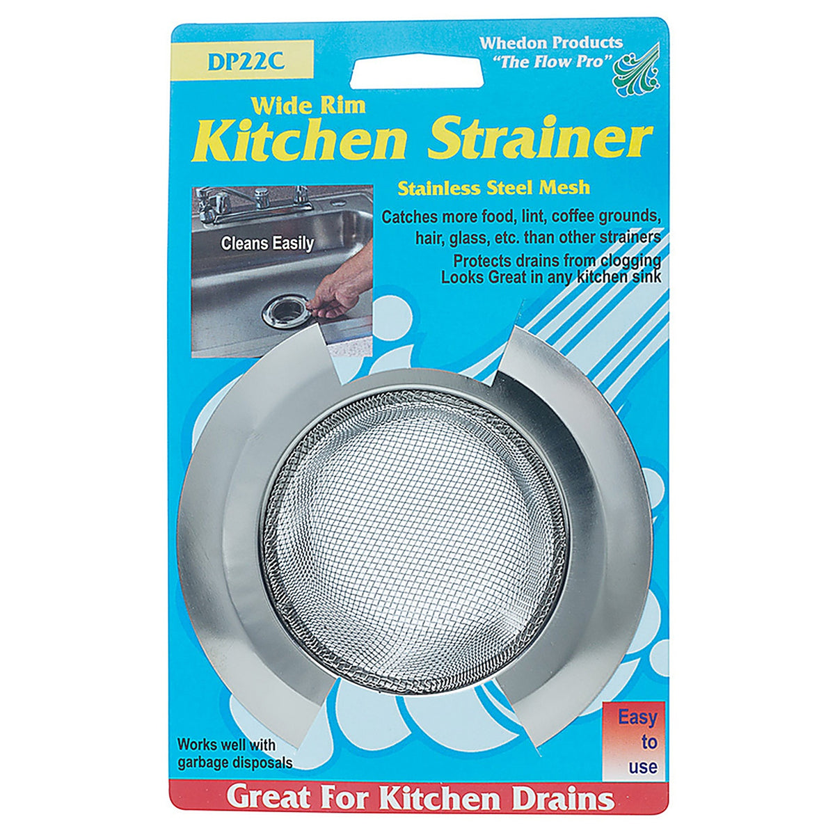 Whedon DP22C 4-1/2 in. Dia. Chrome Stainless Steel Sink Strainer