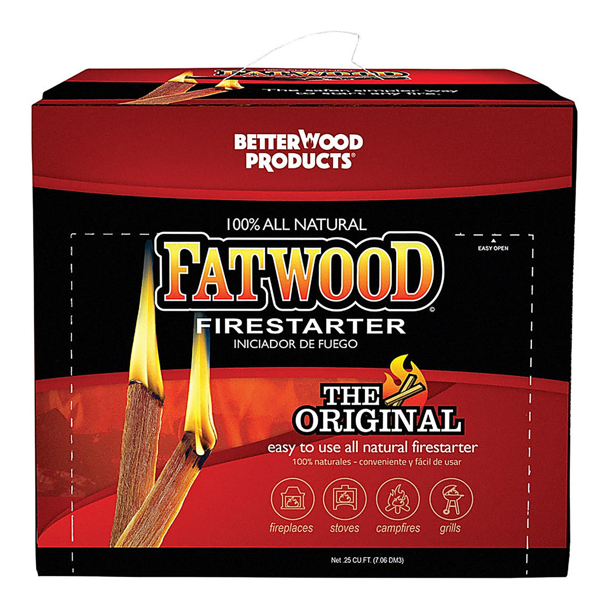 Better Wood Products - 09910 - Fatwood Pine Resin Stick Fire Starter 15 Min 0.25 CU Ft
