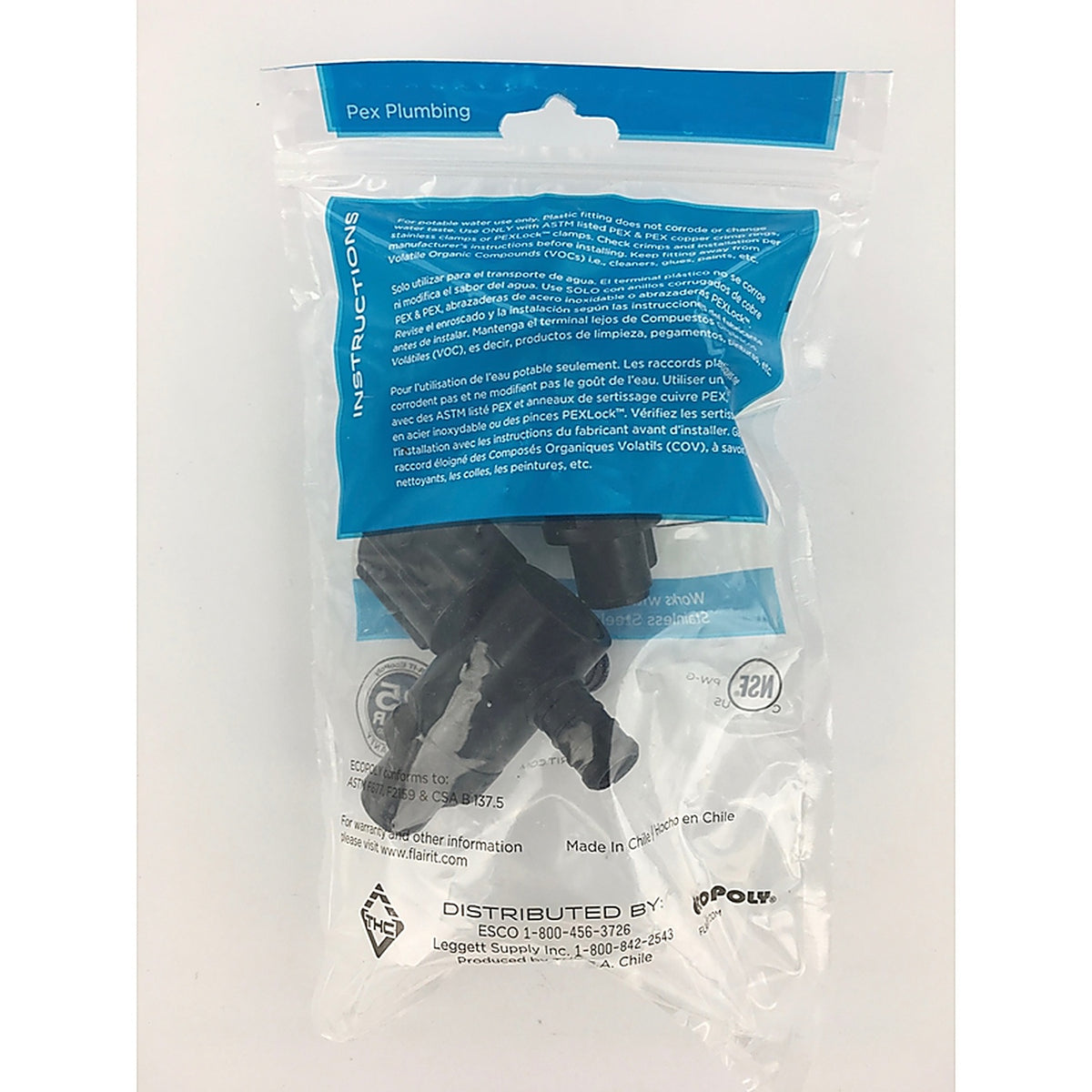 Flair-It 31913 Ecopoly 1/2 in. Crimp x 1/2 in. FPT Swivel Plastic 3-Way Valve