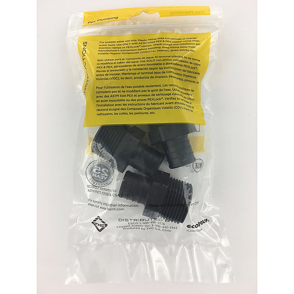 Flair-It 32779 Ecopoly 1 in. PEX Barb x 1 in. Dia. MPT Male Adapter