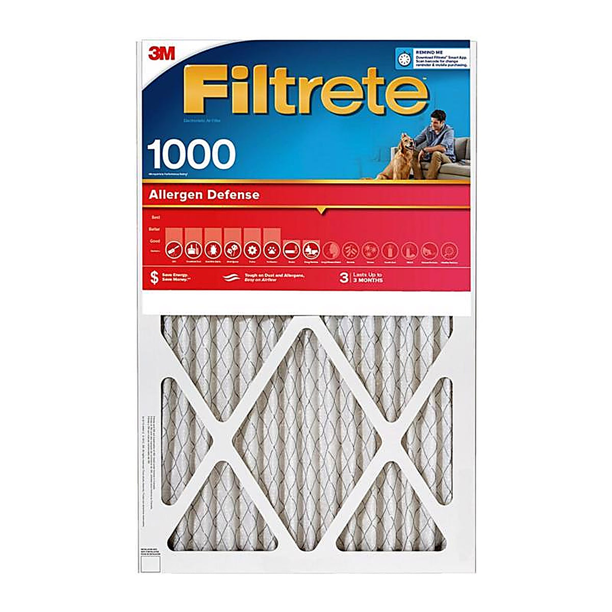 3M 9804-4 Filtrete 14 in. W X 25 in. H X 1 in. D 11 MERV Pleated Allergen Air Filter 1 pk