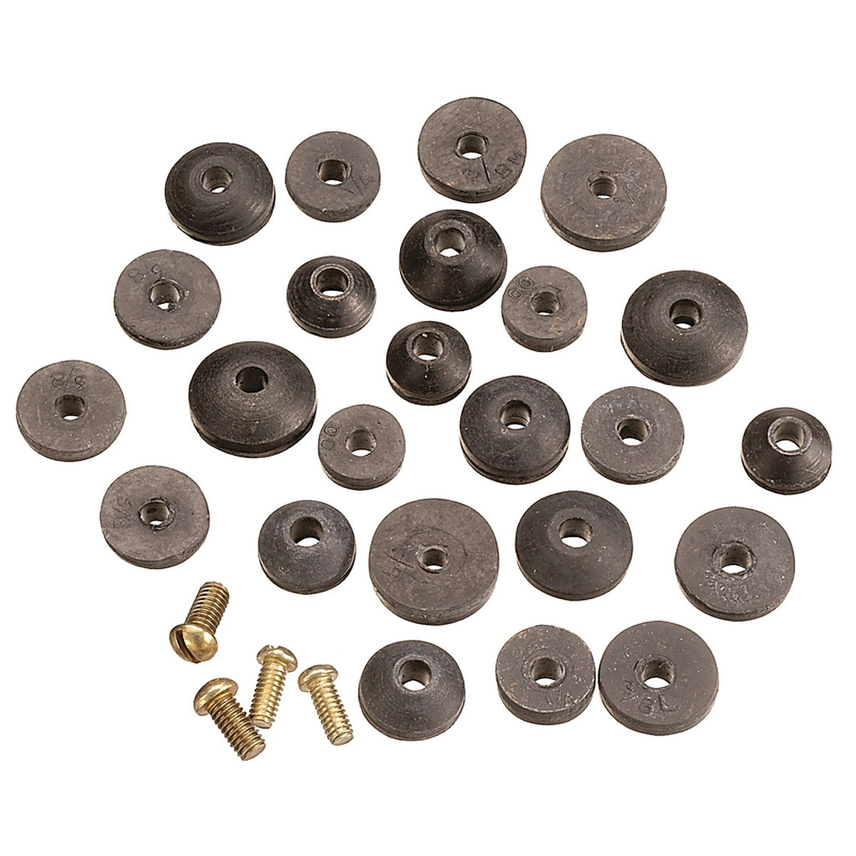 Plumb Pak PP805-21 Assorted in. Dia. Rubber Beveled Faucet Washer 24/Pack