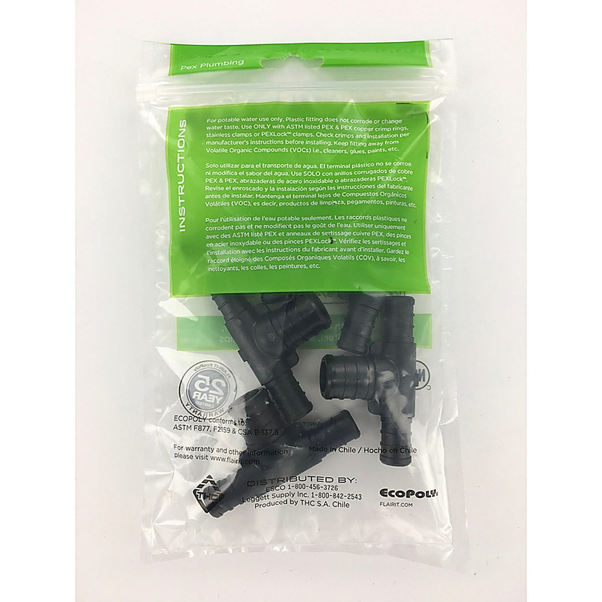 Flair-It - 32823 - Ecopoly 1/2 In. PEX Barb X 1/2 In. D PEX Plastic Reducing Tee