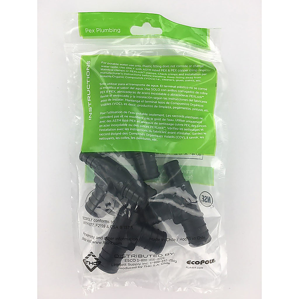 Flair-It - 32825 - Ecopoly 3/4 In. PEX Barb X 1/2 In. D PEX Plastic Reducing Tee