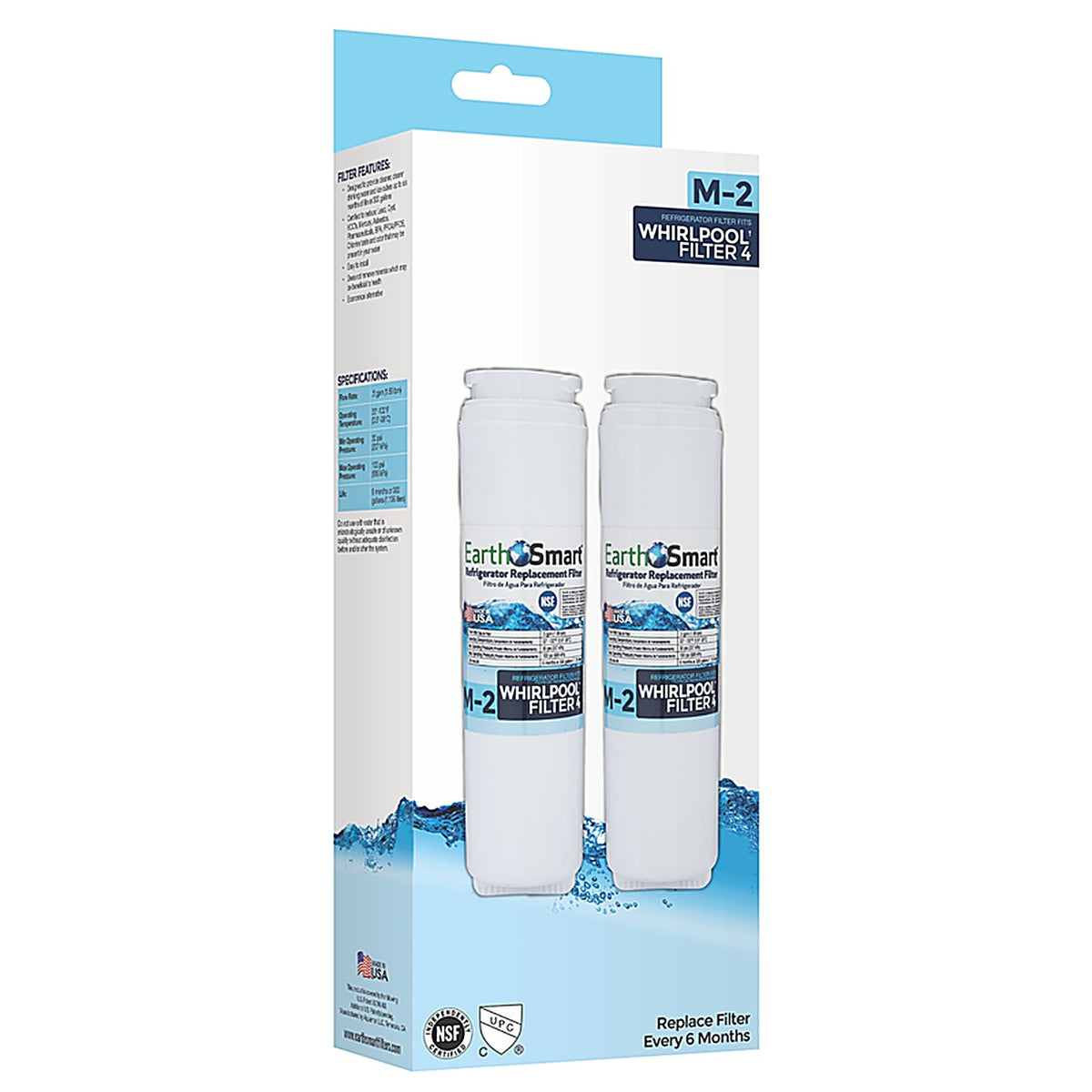 Earth Smart 102634 M-2 Refrigerator Replacement Filter For Whirlpool Filter 4
