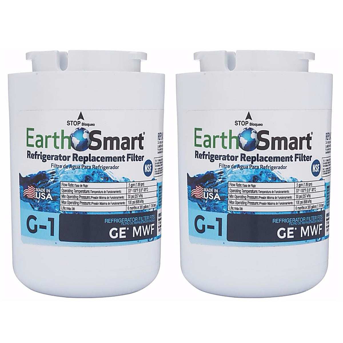 Earth Smart 102627 G-1 Refrigerator Replacement Filter For GE MWF