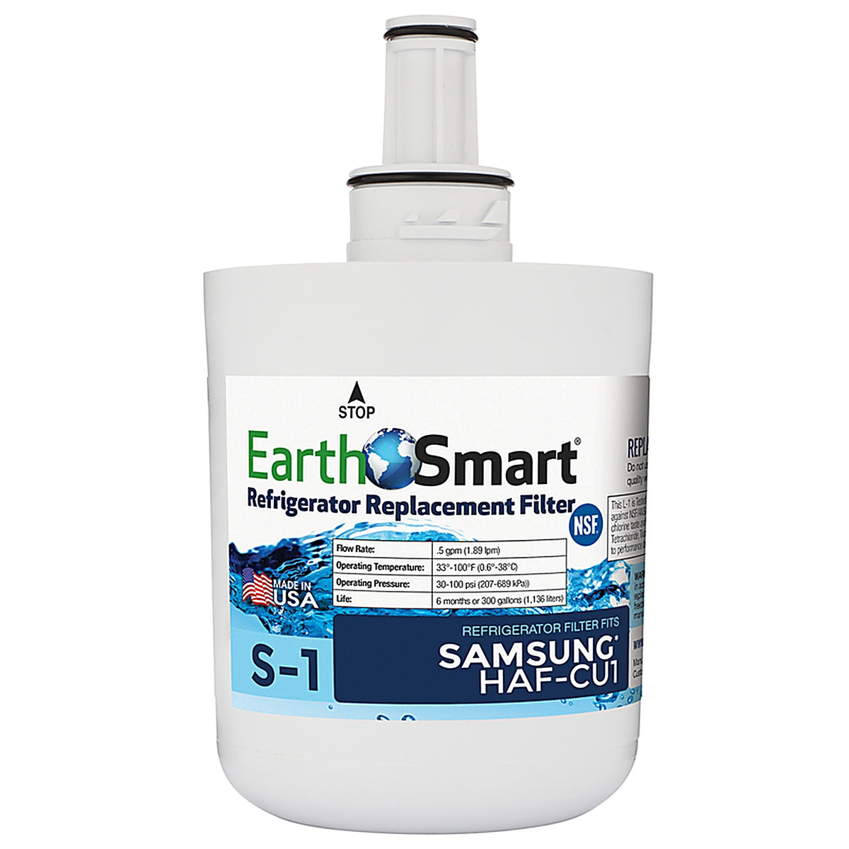 Earth Smart 102620 S-1 Refrigerator Replacement Filter For Samsung HAFCU1