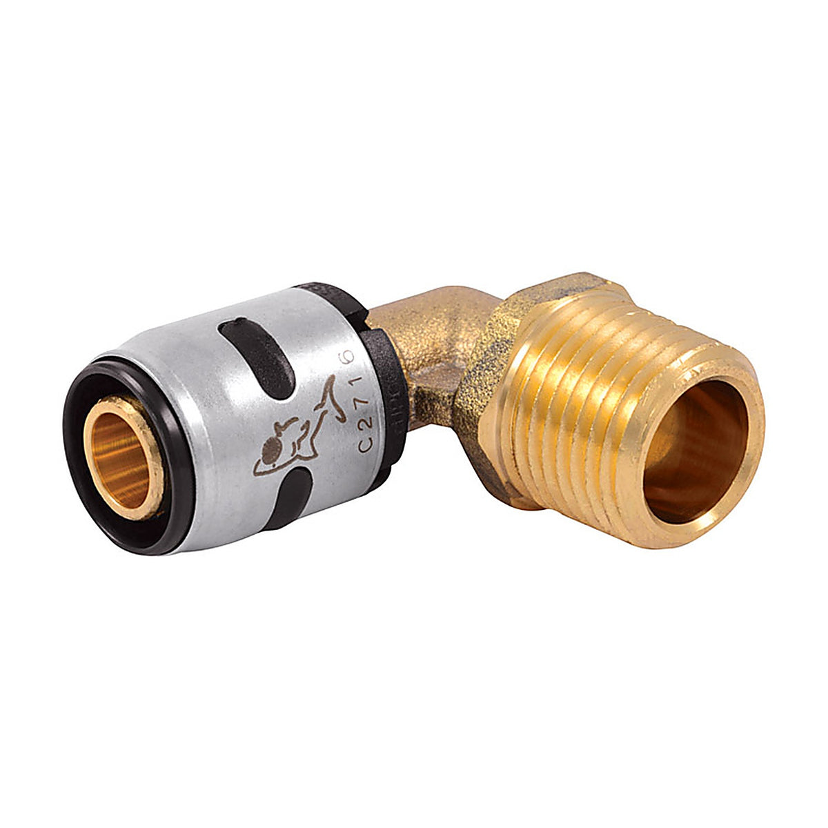 SharkBite K280A EvoPEX 1/2 in. Push x 1/2 in. Dia. MPT Brass Elbow