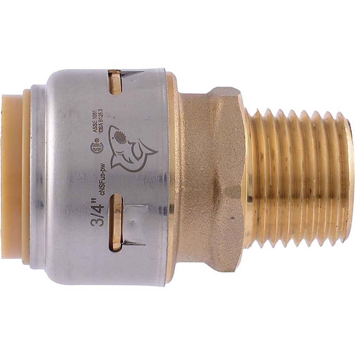 SharkBite U138LFA 3/4 in. Push x 1/2 in. Dia. MPT Brass Reducer Connector