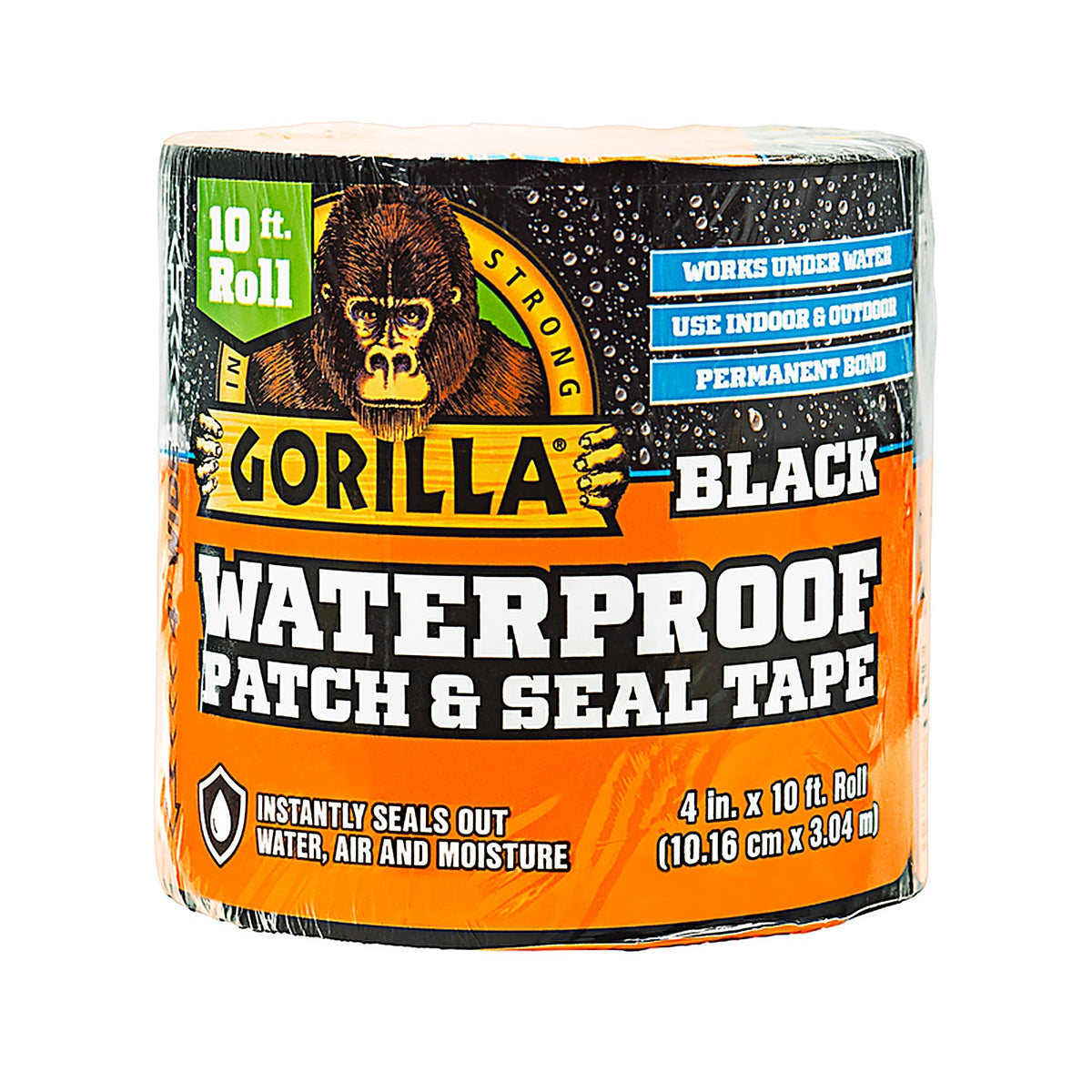 Gorilla 4612502 4 in. W x 10 ft. L Black Waterproof Repair Tape