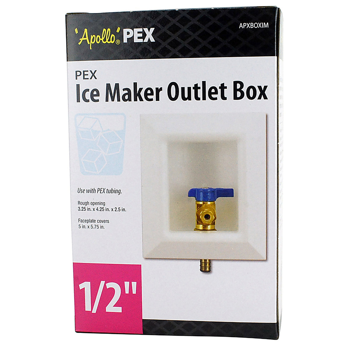 Apollo - APXBOXIM - 1/2 In. D Ice Maker PEX Barb Ice Maker Outlet Box