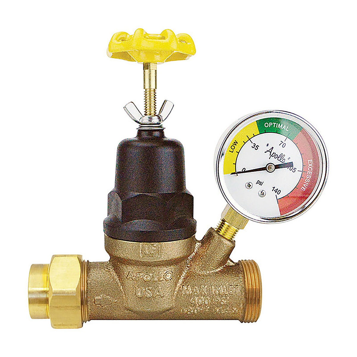 Apollo - 69ELF114TWG - 3/4 In. Fnpt Bronze Water Pressure Regulator with Gauge