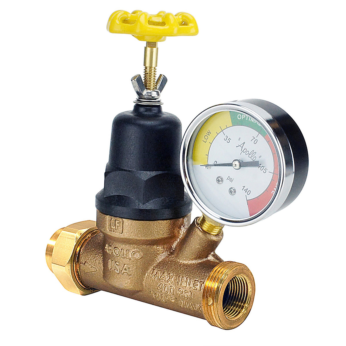 Apollo - 69ELF114TWG - 3/4 In. Fnpt Bronze Water Pressure Regulator with Gauge