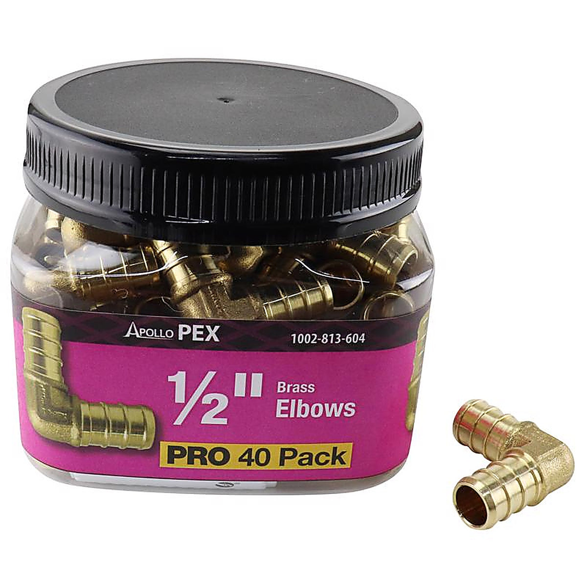 Apollo - APXE1240JR - Pro 1/2 In. PEX Barb in to X 1/2 In. D PEX Barb Brass 90 Degree Elbow