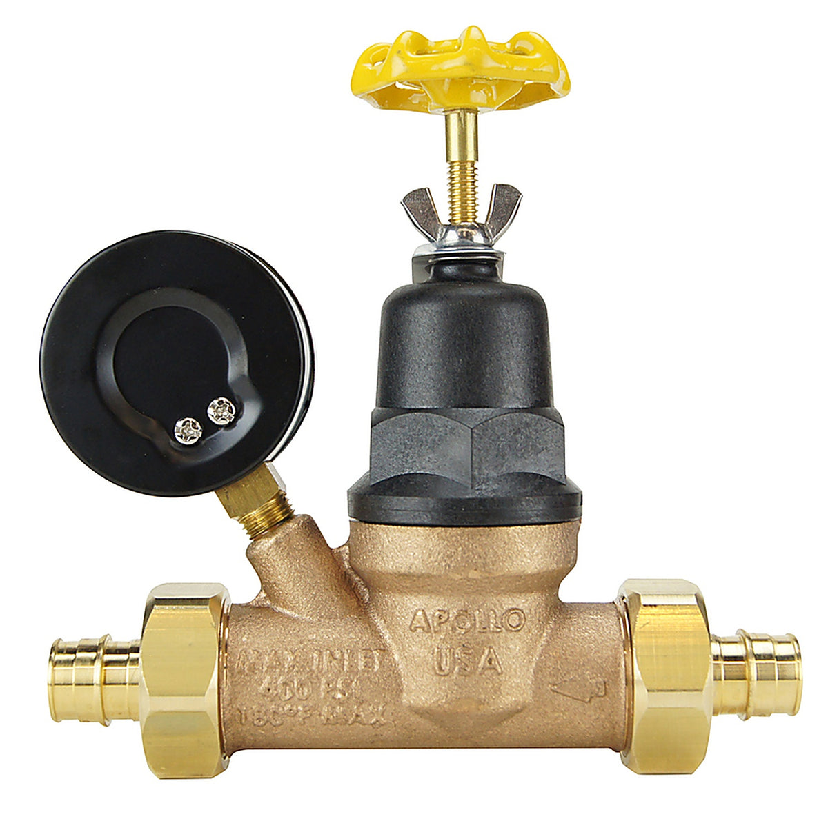 Apollo - EPXPRV34WG - 3/4 In. Double Union Double Union PEX Bronze Water Pressure Regulator with Gauge