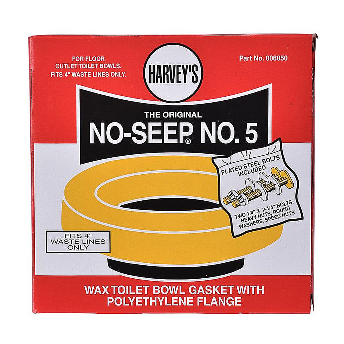 Harveys - 6005 - Toilet Bowl Gasket with Wax & Flange Polyethylene