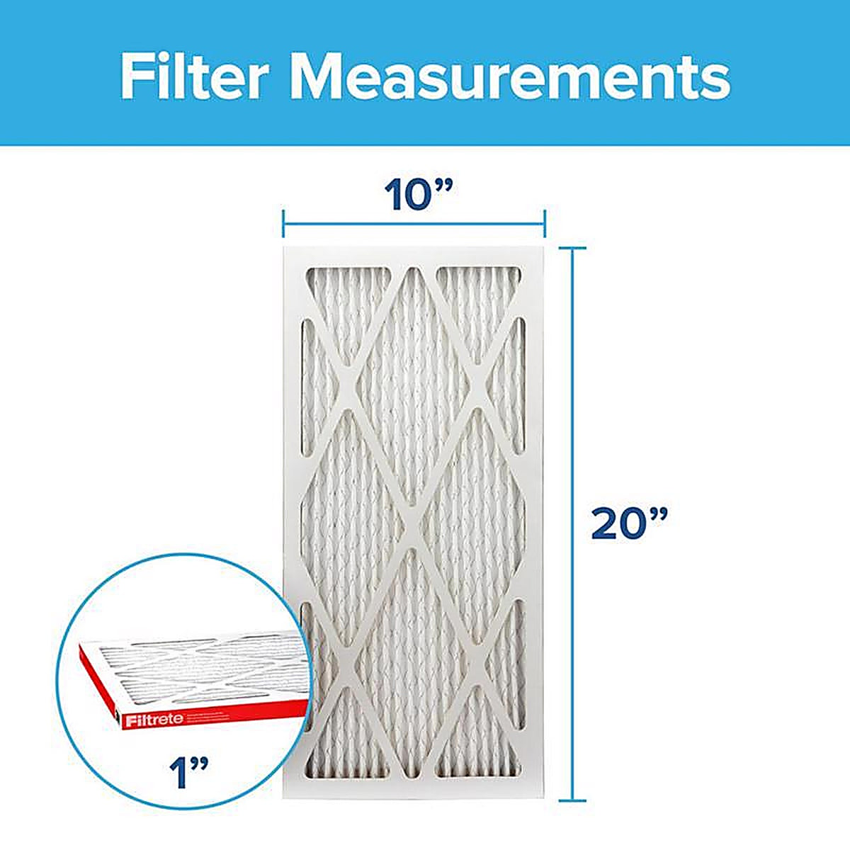 3M 9807-4 Filtrete 10 in. W X 20 in. H X 1 in. D 11 MERV Pleated Allergen Air Filter 1 pk