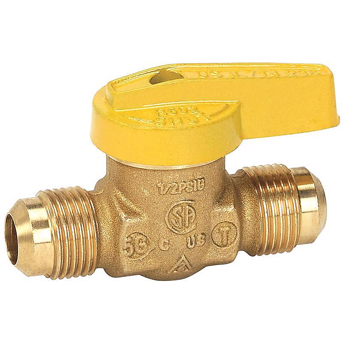 Homewerks - VGV1LHT3 - 1/2 In. Brass Flare Ball Valve Quarter-Turn Lever for Gas