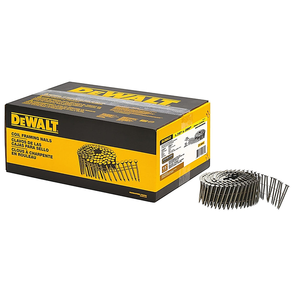 Bostitch - C5R90BDSS - 1-3/4 In. L X 11 Ga. Angled Coil Stainless Steel Siding Nails 15 Deg 3,600 Pack
