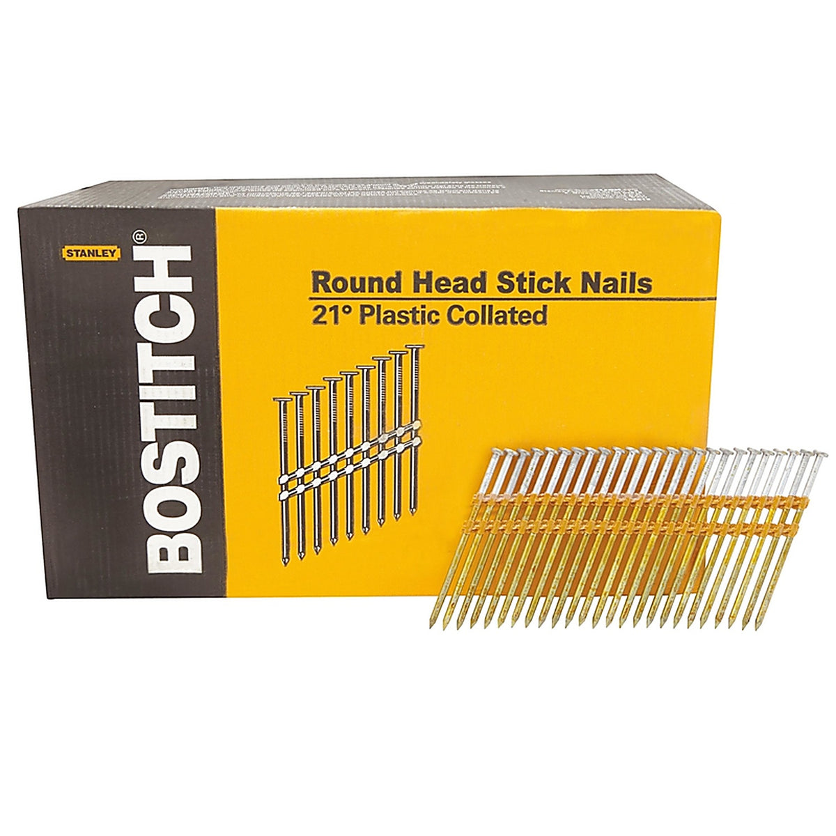 Stanley - RH-S16D131HDG - Bostitch 3-1/2 In. L X 10 Ga. Plastic Strip Hot-Dip Galvanized Framing Nails 21 Deg 4,000 Pack