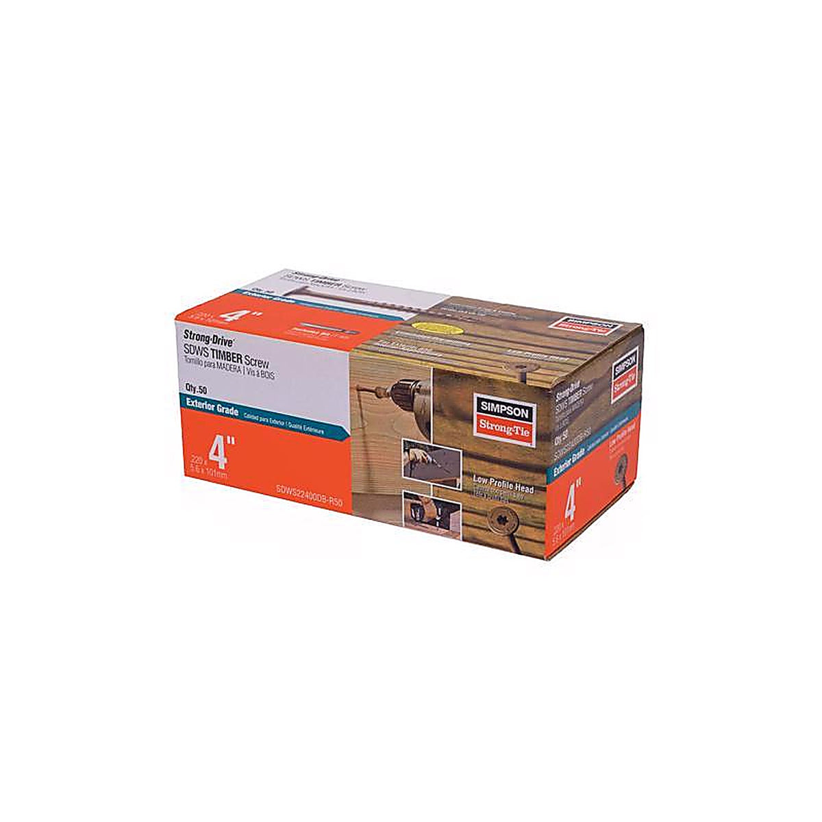 Simpson Strong-Tie - SDWS22400DB-R50 - Strong-Drive No. 5 Sizes X 4 In. L Star Low Profile Head Bold Structural Screws