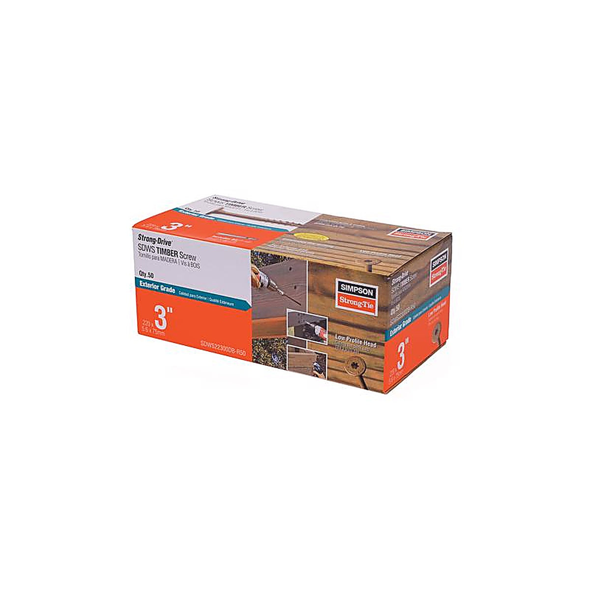 Simpson Strong-Tie - SDWS22300DB-R50 - Strong-Drive No. 5 Sizes X 3 In. L Star Low Profile Head Bold Structural Screws