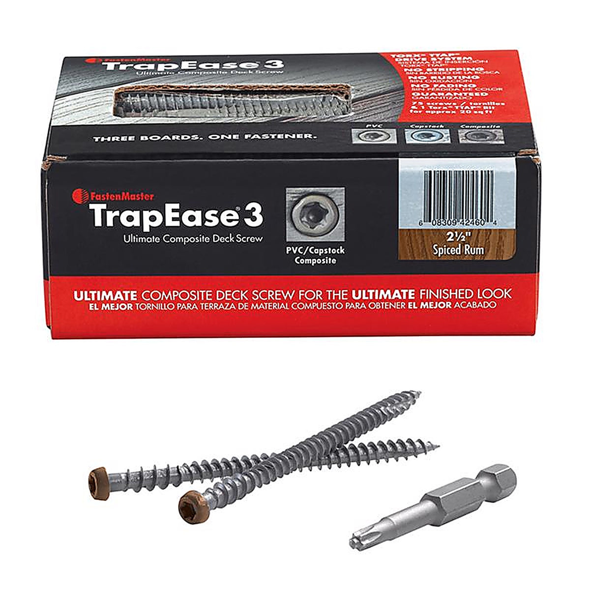 Fastenmaster - FMTR3-212-75TSS - Trapease No. 20 X 2-1/2 In. L Spiced Rum Torx Ttap Star Head Composite Deck Screws 75 P