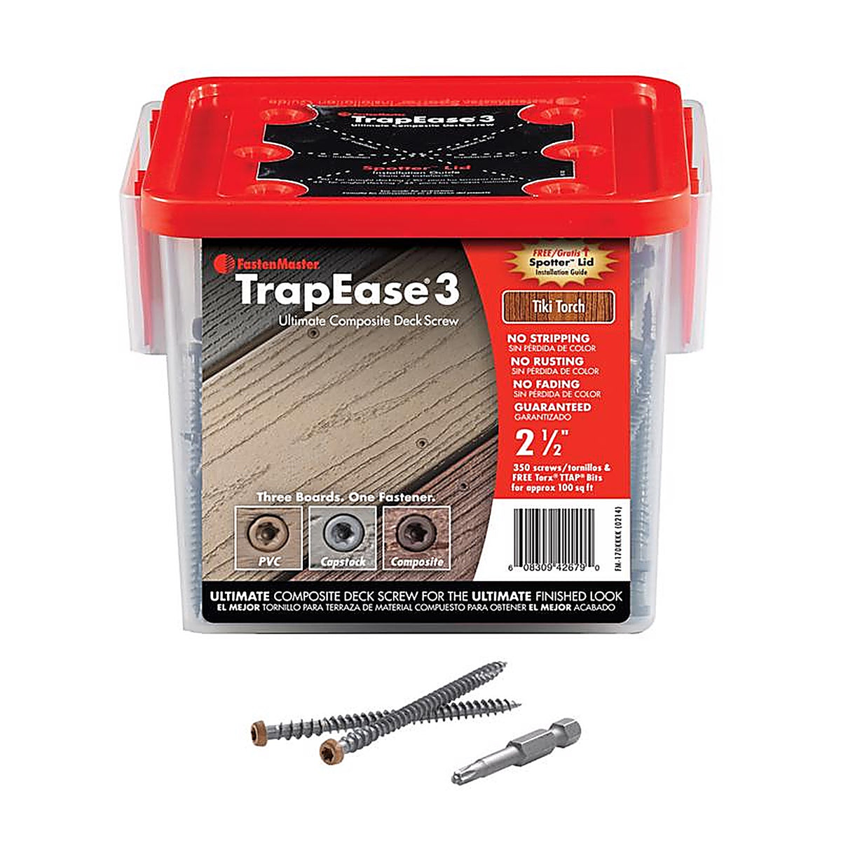 Fastenmaster - FMTR3-212-350TS - Trapease No. 20 X 2-1/2 In. L Tiki Torch Torx Ttap Star Head Composite Deck Screws 350