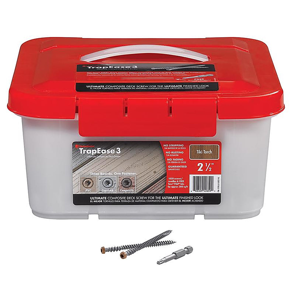 Fastenmaster - FMTR3-212-1050T - Trapease No. 20 X 2-1/2 In. L Tiki Torch Torx Ttap Star Head Composite Deck Screws 1050