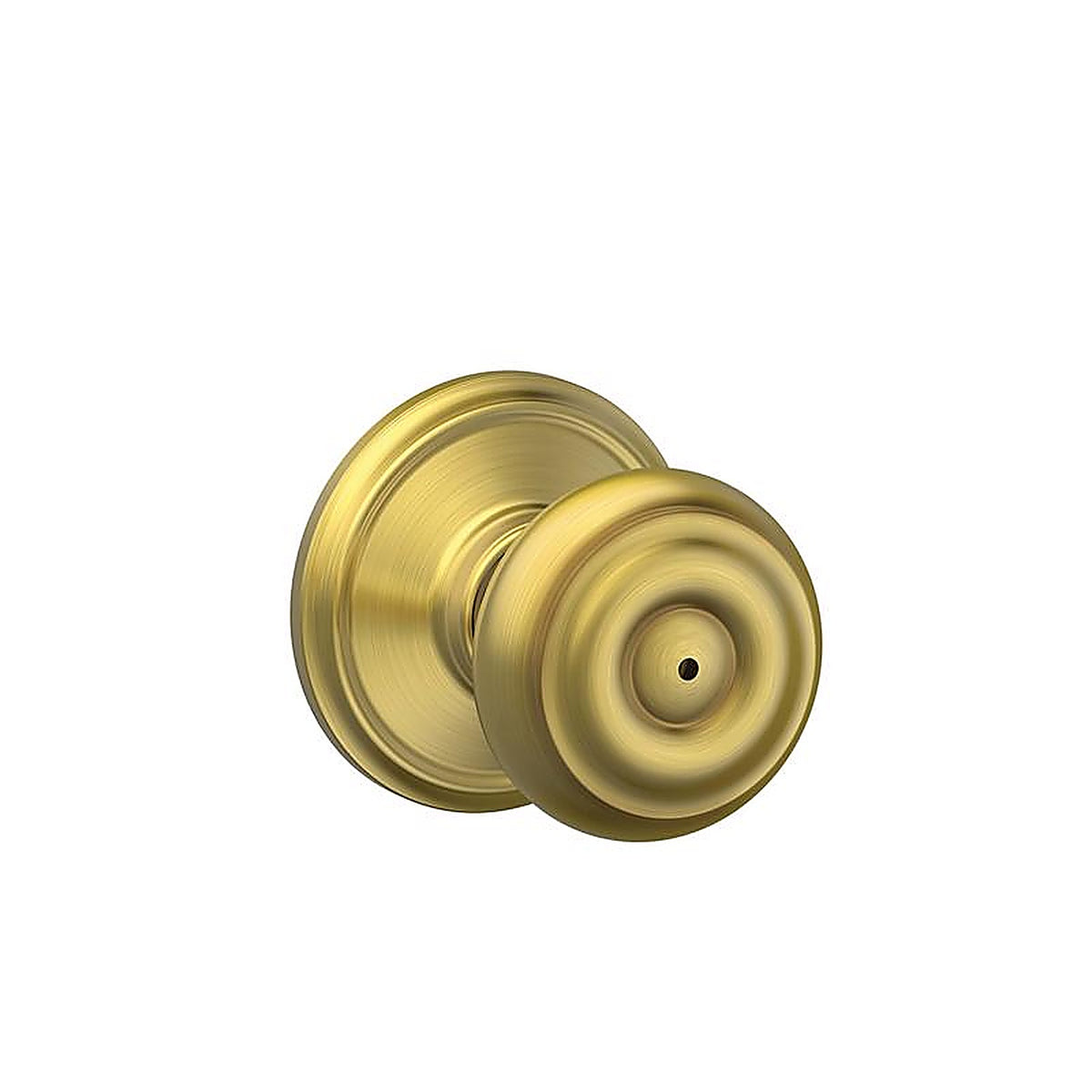 Schlage - F40VGEO608 - Georgian Satin Brass Privacy Knob Right or Left Handed