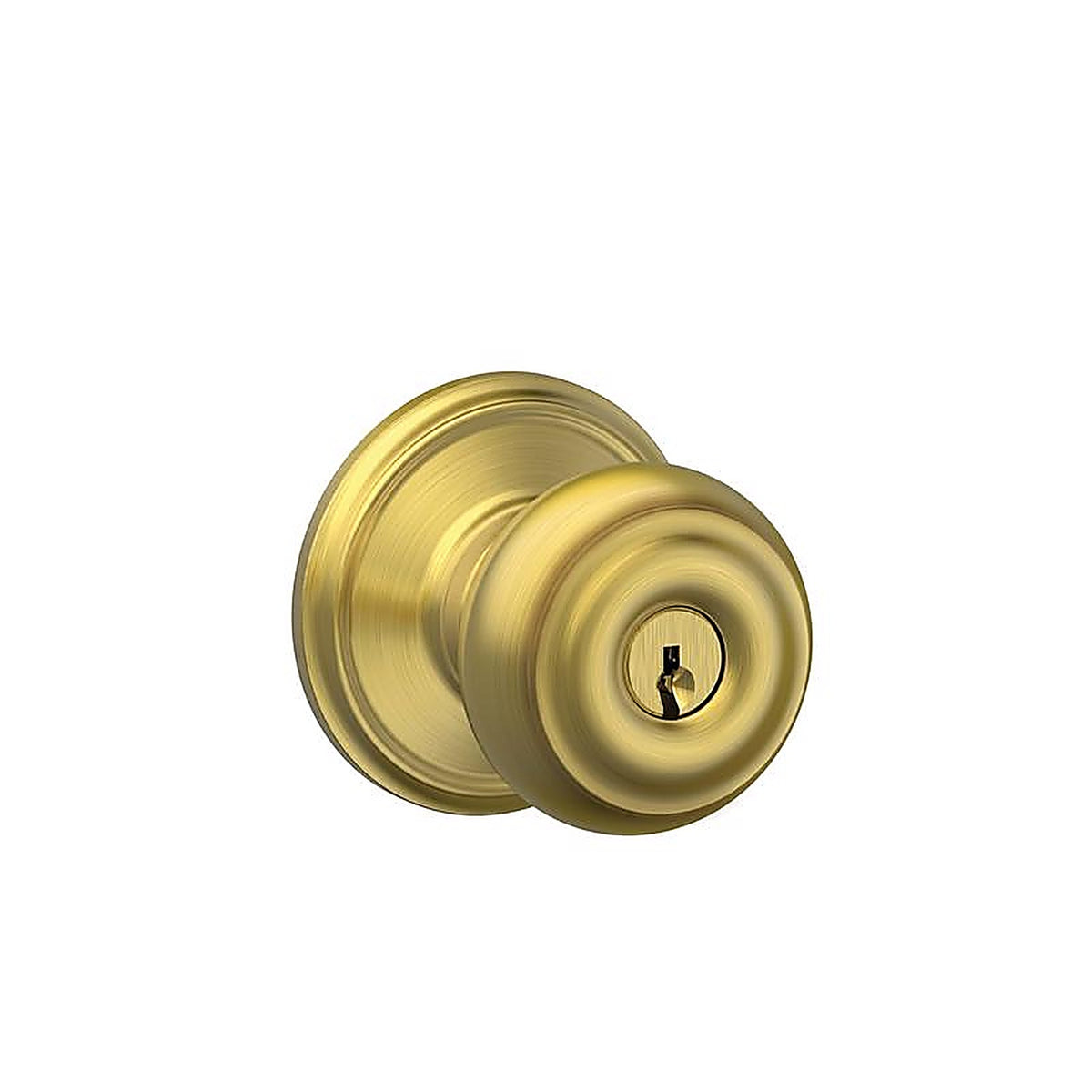 Schlage - F51VGEO608 - Georgian Satin Brass Entry Knobs 1-3/4 In.