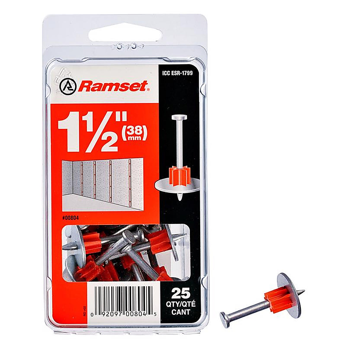 Ramset 804 .3 in. Dia. x 1-1/2 in. L Steel Round Head Anchor Bolts 25/Pack