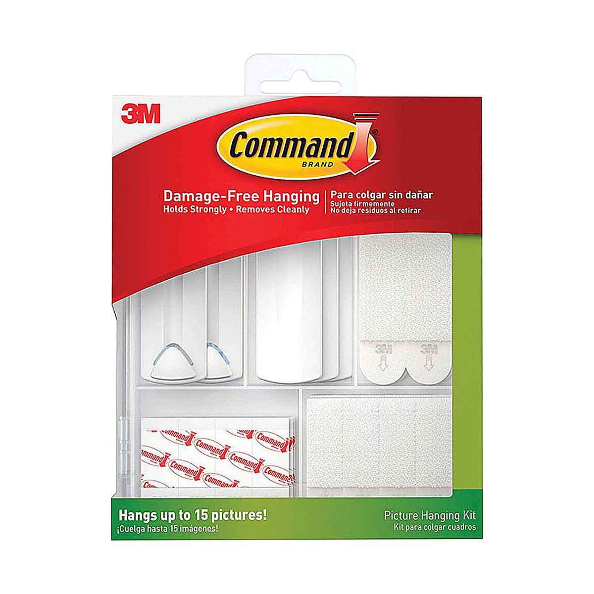 3M 17213-ES White Foam 5 lb. 38/Pack Picture Hanging Kit