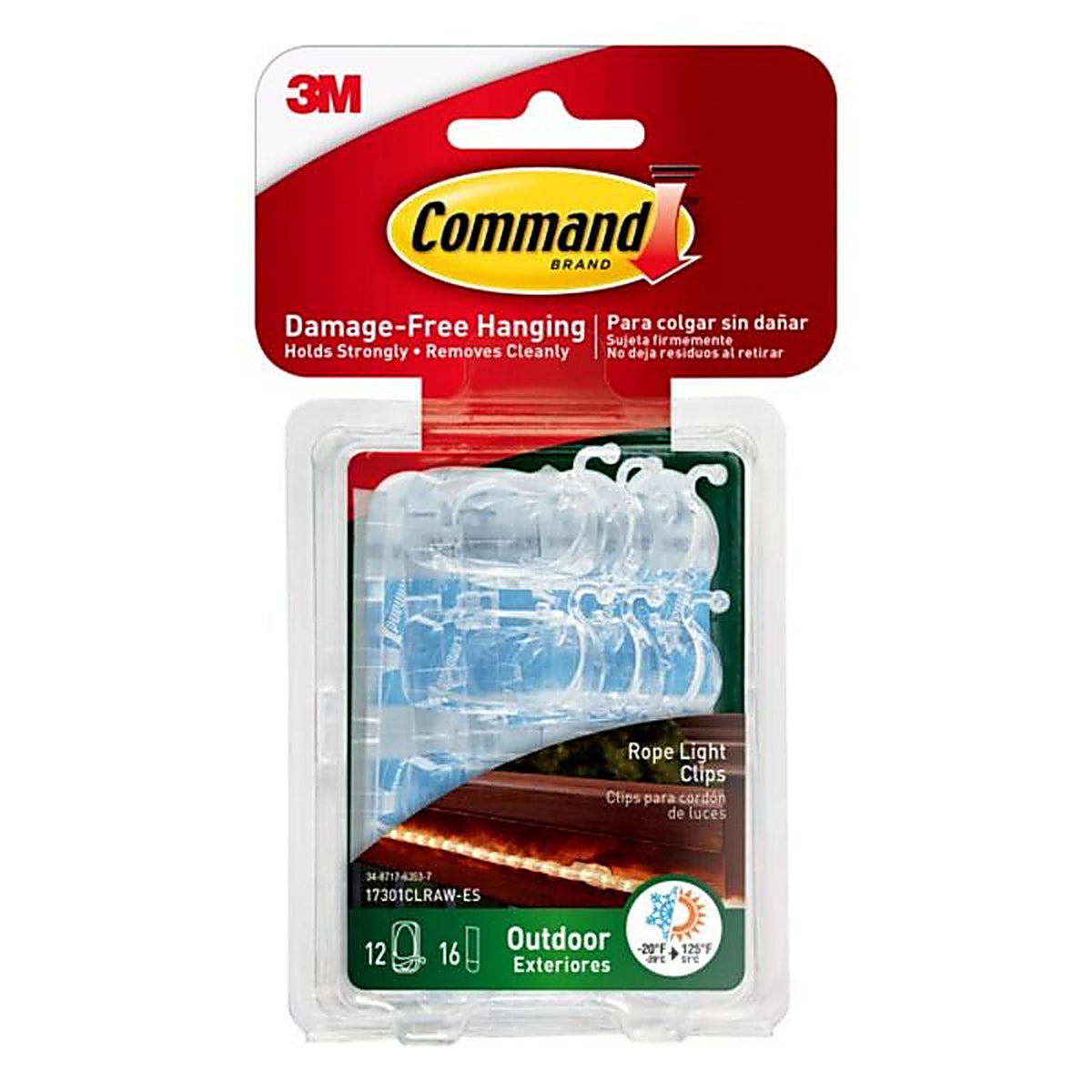 3M 17301CLRAW-ES Small Plastic Clip 1 in. L 12/Pack