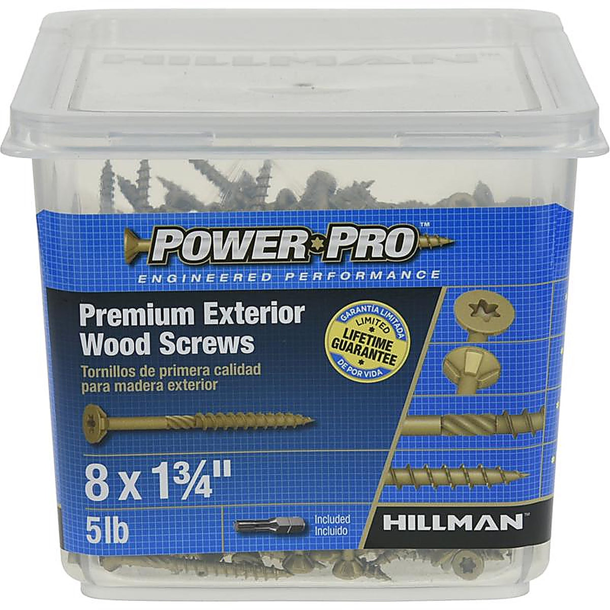 Hillman 48607 Power Pro No. 8 x 1-3/4 in. L Star Flat Head Ceramic Coated Premium Deck Screws 5 lb.
