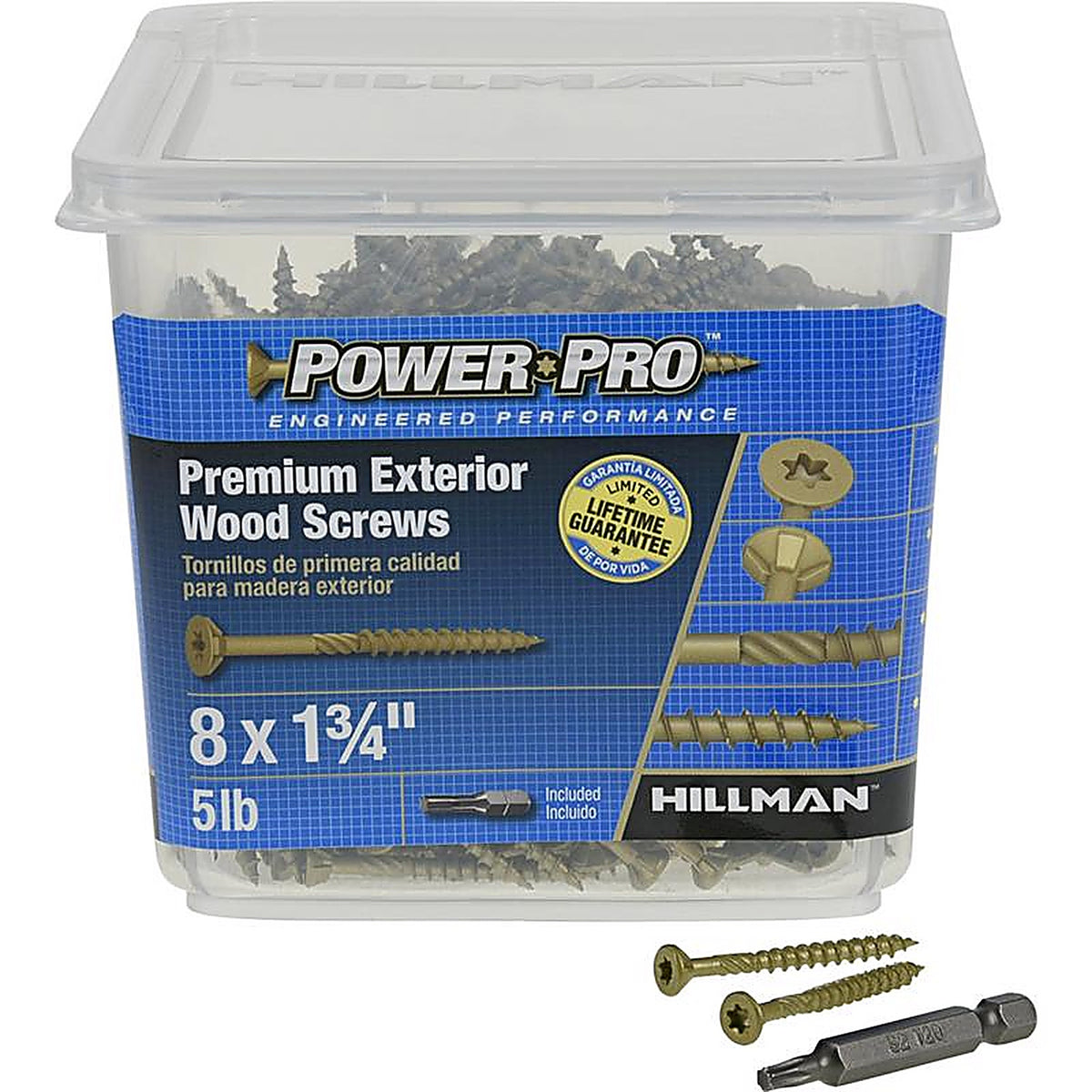 Hillman 48607 Power Pro No. 8 x 1-3/4 in. L Star Flat Head Ceramic Coated Premium Deck Screws 5 lb.