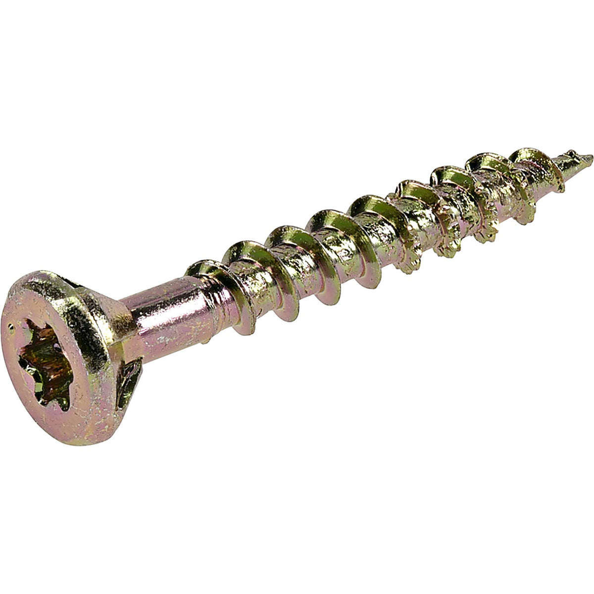 Hillman 48578 Power Pro No. 8 x 1-1/4 in. L Star Yellow Zinc Wood Screws 1 lb. 242/Pack