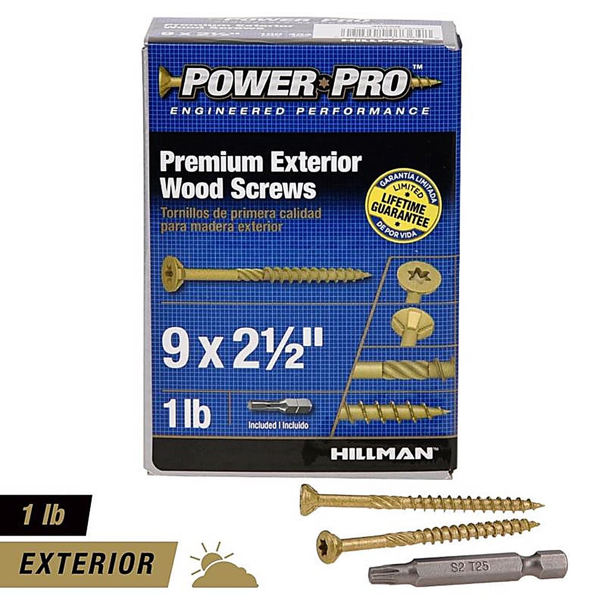 Hillman 48599 Power Pro No. 9 x 2-1/2 in. L Star Flat Head Ceramic Coated Premium Deck Screws 1 lb.