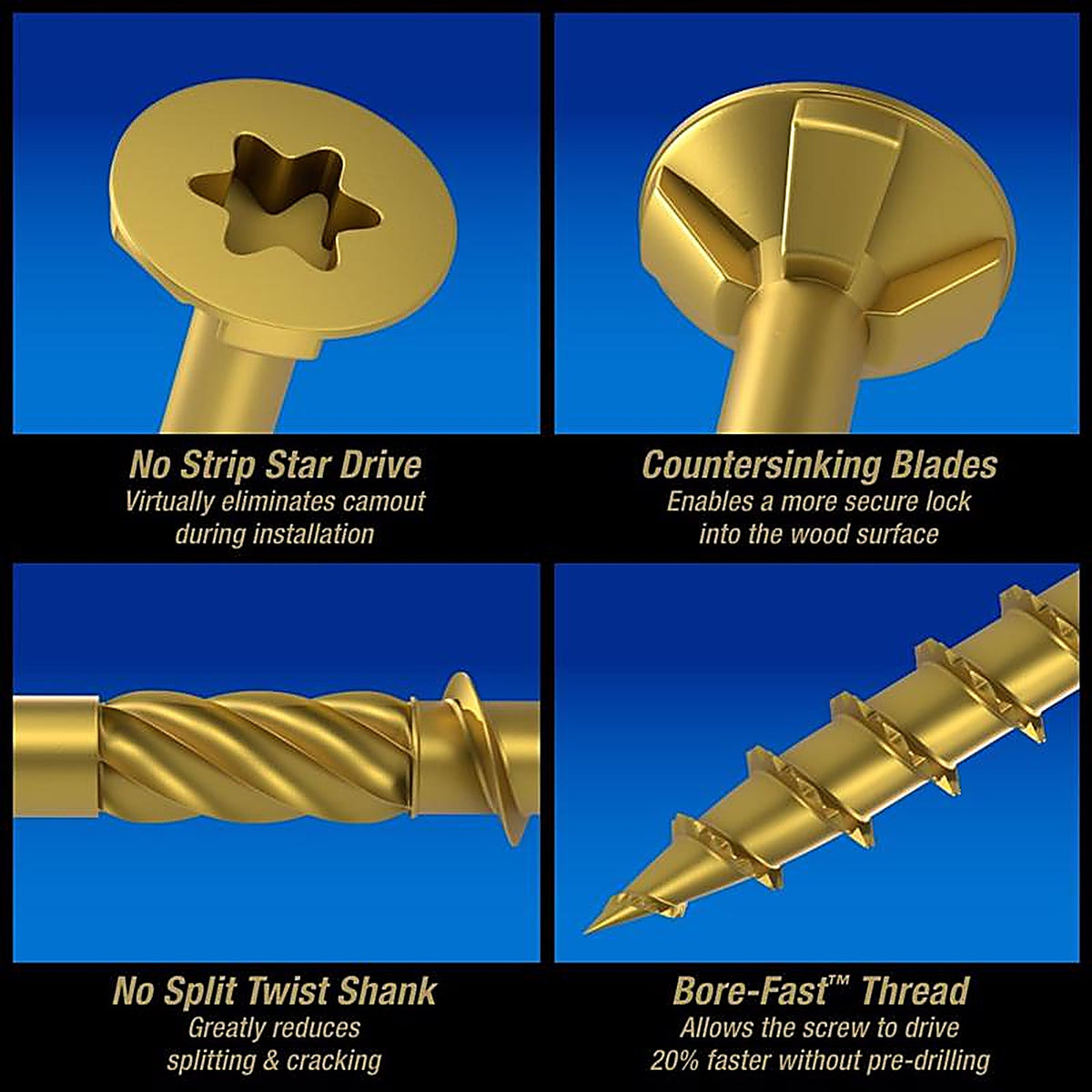 Hillman 48599 Power Pro No. 9 x 2-1/2 in. L Star Flat Head Ceramic Coated Premium Deck Screws 1 lb.
