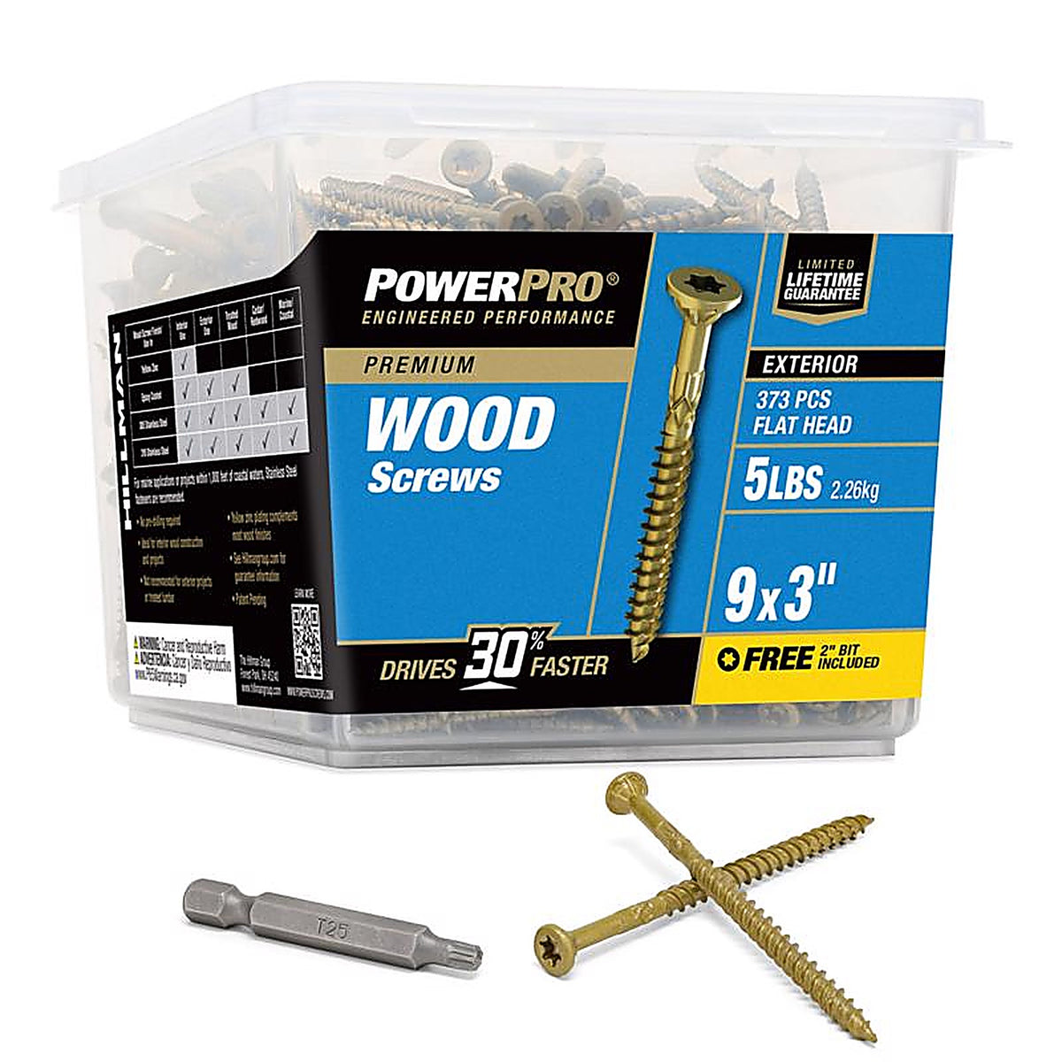 Hillman 48611 Power Pro No. 9 x 3 in. L Star Flat Head Ceramic Coated Premium Deck Screws 5 lb. 417/Pack